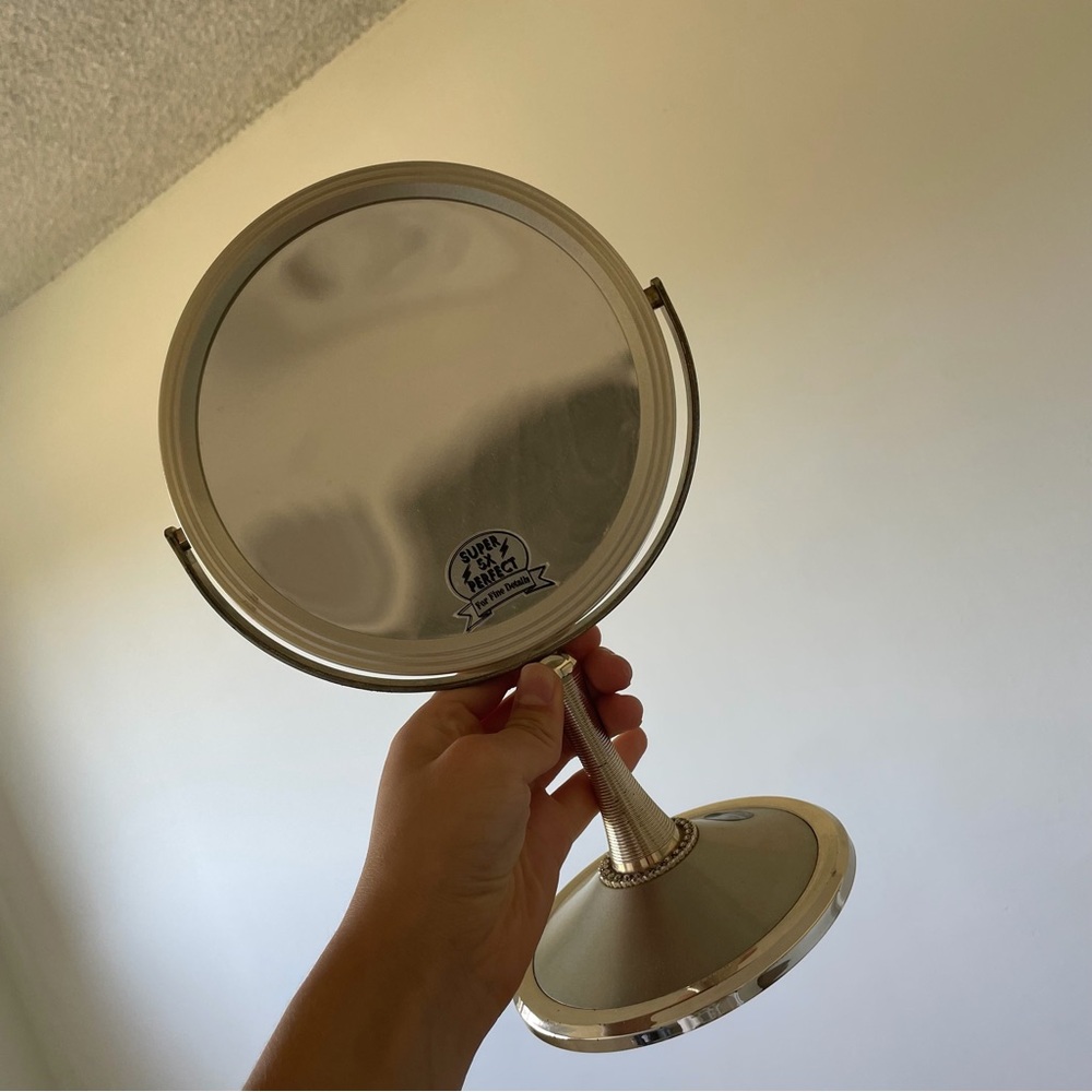 NEW swarovski jeweled double sided table mirror